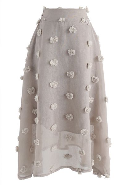 Falda Cotton Candy 3D Flower Taupe