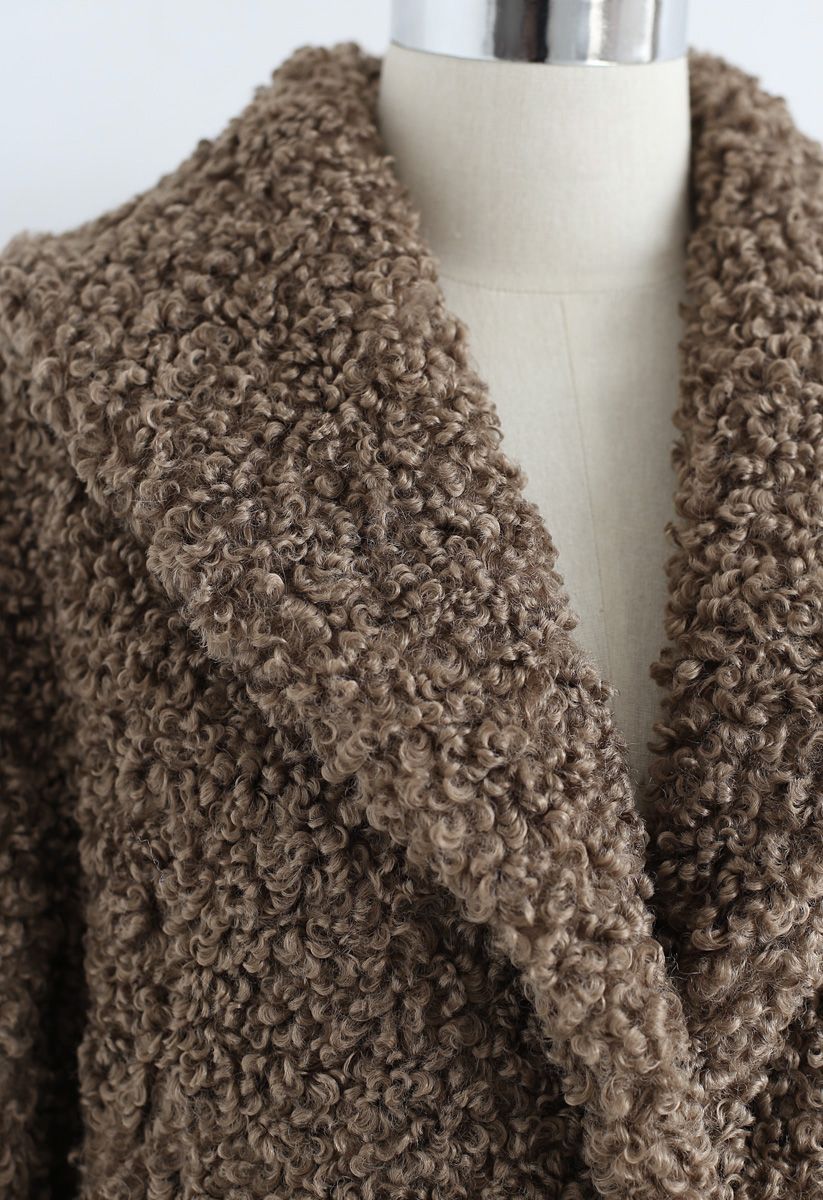 Feeling of Warmth Faux Fur Longline Coat in Brown