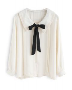 Inspiration of Pussy-Bow Shirt in Cream